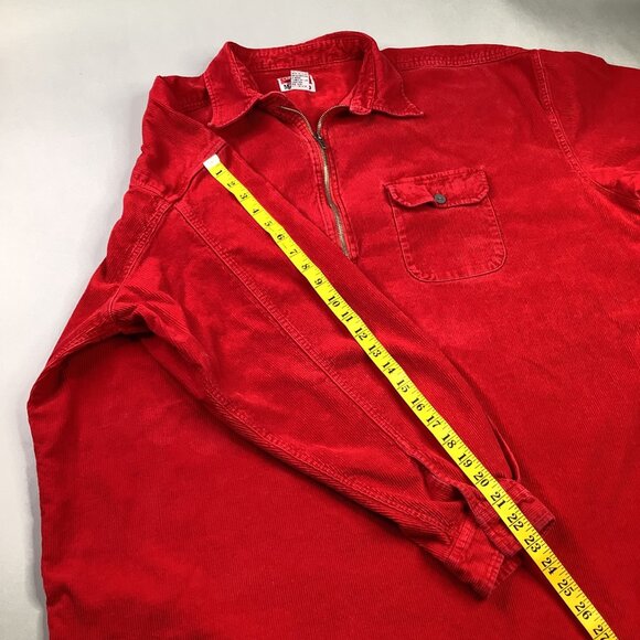 Vintage Marlboro Unlimited Red Corduroy Pullover Shirt XXL With Zipper & Chest P - Picture 5 of 8